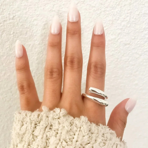 925 Sterling Silver Double Bar Ring Minimalist Chunky Bar Ring Wrap Ring - Picture 7 of 10